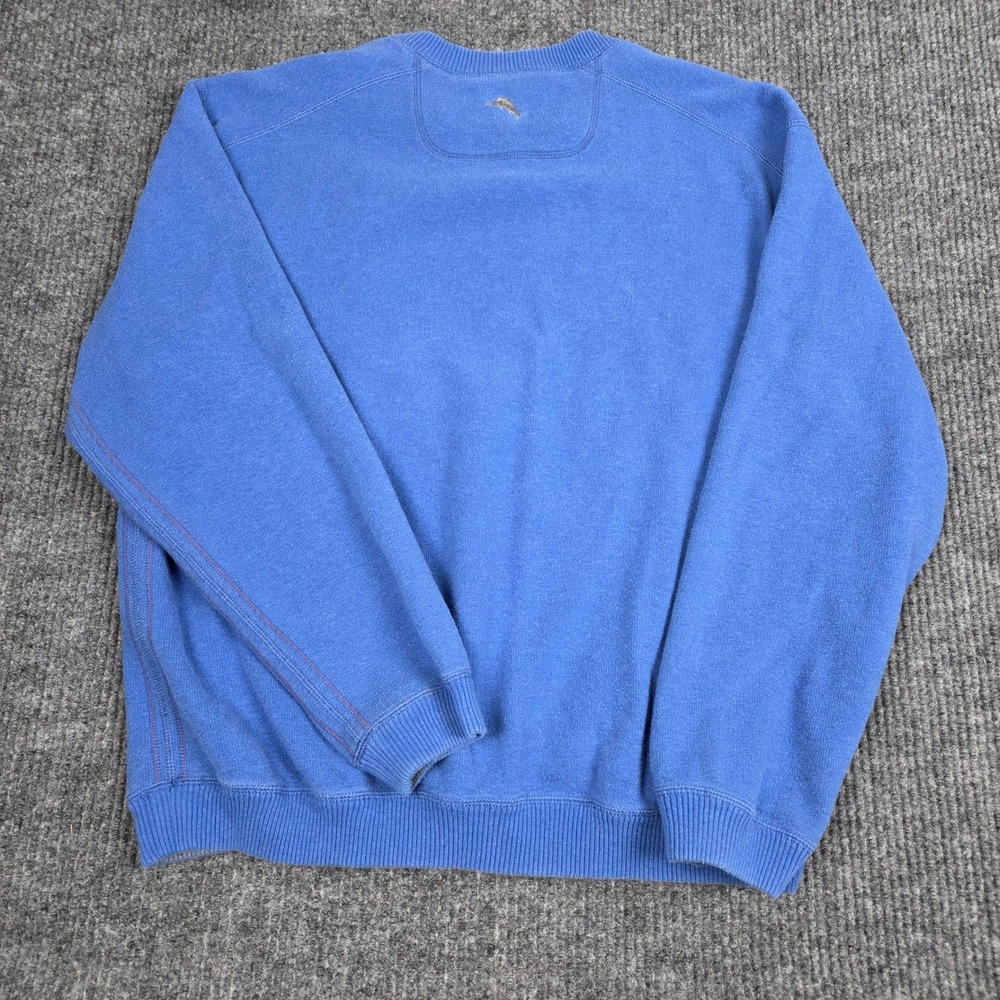 Tommy Bahama Mens Reversible Sweatshirt Blue Gray‎ Marlin Logo Pullover 26223